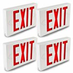 Hykolity LED Exit Sign Emergency Light Lighting Universal Mounting Double Face Red Letter with Battery Backup – 4 Pack