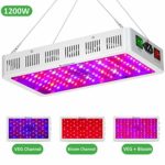 Exlenvce 1200W LED Grow Light with Bloom and Veg Switch, Daisy Chained Design LED Plant Growing Lamp Full Spectrum for Indoor Plants Veg and Flower (Triple-Chips 15W LED)