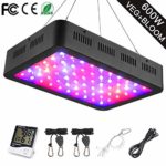 600W LED Grow Light, WAKYME Full Spectrum Plant Light with Veg & Bloom Double Switch and Powerful Heat Dissipation System LED Grow Lamp for Indoor Plants Veg and Flower(10W LEDs 60Pcs)