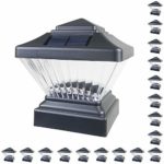 18 Pack Black Outdoor Garden 4 x 4 Solar LED Post Deck Cap Square Fence Light Landscape Lamp Lawn PVC Vinyl Wood