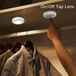 Wffo Dimming Wireless Touch Pat Light 2W Cabinet Light Infrared Remote Control White, LED Under Cabinet Lighting | Closet Light | Battery Powered Lights