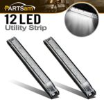 Partsam 6″ LED Utility Strip Light Bar White Functional/Decoration Use Sealed 12LED, Sealed Thin Line Boat Marine RV Trailer Led Lights Marker Clearance Surface Mount(Pack of 2)