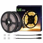 LE 12V LED Strip Light, Flexible, Waterproof, SMD 2835, 300 LEDS, 16.4ft Tape Light for Home, Kitchen, Christmas and More, Warm White, Pack of 2