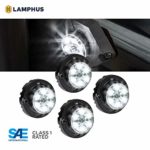 LAMPHUS 4pc SnakeEye III LED Hideaway Strobe Light [SAE Class 1] [IP67 Waterproof] [72 Flash Modes] [TBT Function] Emergecy Warning Lights for Police Fire Construction Vehicle – White