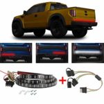 60″ 2-Row LED Truck Tailgate Light Bar Strip, GES Flexible Strip Running Turn Signal Brake Reverse Tail Lights for Pickup Trailer Car Towing Vehicle (light strip with 4 Pin Trailer Y-Splitter)