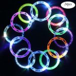 24 Pack Flashing Colorful LED Grow Bracelets with 6 Spare Batteries For Wedding, Birthdays, Concert, Night Games Fun Events