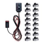 16x 2-LED Amber Emergency Warning Hazard Strobe Light Bar Kit w/ Clips for Truck Vehicle Car