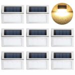 Solar Deck Lights, KASUN Super Bright LED Walkway Light Stainless Steel Waterproof Outdoor Security Lamps for Patio Stairs Garden Pathway (Yellow Light – 8PCS)