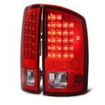 VIPMOTOZ Red Lens Premium LED Tail Light Housing Lamp Assembly For 2002-2006 Dodge RAM 1500 2500 3500 Pickup Truck Driver and Passenger Side Replacement