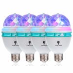 4 Pack Color Rotating Bulb E26, RGB Color Changing Party LED Bulbs Colored LED Strobe Light Bulb Multi Crystal Stage Lights For Disco, Birthday Party Club Bar For Indoor & Outdoor Parties, Photography