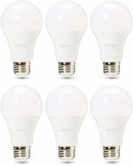 AmazonBasics 100 Watt 25,000 Hours Dimmable 1600 Lumens LED Light Bulb – Pack of 6, Daylight