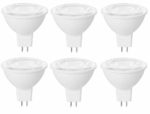 6 Pack Bioluz LED MR16 LED Bulb 50W Halogen Replacement Non-Dimmable 7w 3000K 12v AC/DC UL Listed Pack of 6