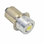 Ruiandsion 2pcs P13.5S 1W LED Upgrade Flashlights Bulb for DC 3-18V Torch Headlight Flashlight, 150 Lumens, White 6000K, Negative earth (White)