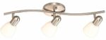 NOMA LED Track Lighting | Adjustable Ceiling Light Fixture | Perfect for Kitchen, Hallway, Living Room & Bedroom | White Wiped Glass & Matte Nickel Finish, 3-Light