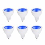 Makergroup MR16 Blue LED Bulbs Gu5.3 Bi-pin LED Spotlights 3W 12VAC/DC Low Voltage LED Lamps for Outdoor Landscape Lighting and Holiday Lighting 6-Pack