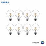 Philips 536557 LED Dimmable G25 Clear X-Filament Glass Light Bulb with Warm Glow Effect: 350-Lumens, 2700-Kelvin, 4 (40-Watt Equivalent), Soft White, E26 Medium Screw Base, 8 Pack, Piece