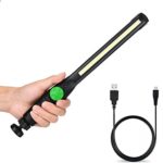 Cywulin Rechargeable Cordless COB LED Work Light, Slim Portable Work Lights with Magnetic Base Ultra Bright LED Flashlight for Car Repair Home Using Emergency (Green)