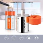 Sodoop 2-Pack 4500mA 1.5V D Lithium Rechargeable Cylindrical Battery Compatible for Flashlight Torch Emergency Lighting, Portable Devices, Power Tools Etc Batteries Appliances