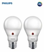 Philips LED Dusk-to-Dawn A19 Frosted Light Bulb: 800-Lumen, 2700-Kelvin, 8-Watt (60-Watt Equivalent), E26 Medium Screw Base, Soft White, (2 Pack)