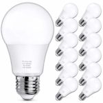 A19 LED Light Bulbs, 100 Watt Equivalent LED Bulbs, 5000K Daylight White, 1100 Lumens, Standard E26 Medium Screw Base, CRI 85+, 25000+ Hours Lifespan, No Flicker, Non-Dimmable, Pack of 12