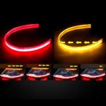 2PC 24 Inch Dual Color Red/Sequence Amber LED Headlight Strip Tube, Waterproof Flexible Adhesive Daytime Running Lights DRL Switchback Glow Light Strip Headlight Decorative Lamp for Car