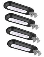 ROSHWEY Solar Gutter Lights Outdoor, Super Bright 18 LED Deck Light Waterproof Wall Lamps Dusk to Dawn for Garden Fence Garage Pathway (Pack of 4, Cool White Light)