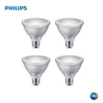 Philips LED 477455 LED Classic Glass Dimmable PAR30S 40-Degree Spot Light Bulb with Warm Glow Effect 850-Lumen, 2200-3000-Kelvin, 10 (75-Watt Equivalent), E26 Base, Bright White, 4 Pack