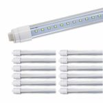JESLED 360 Degree T8 T10 T12 5ft 36w R17D/HO Base, 5feet/57.75inches led Outdoor Tubes for Double Sided Signs 6000K Cool White Clear Cover (12-Pack)
