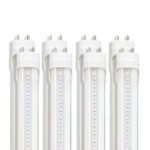 Barrina T8 T10 T12 LED Light Tube, 4FT, 22W, 6000K (Super Bright White), 2600 Lumens, Dual-End Powered, Clear Cover, T8 T10 T12 Fluorescent Light Bulbs Replacement, 8-Pack