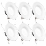 Sunco Lighting 6 Pack 5/6 Inch LED Recessed Downlight, Baffle Trim, Dimmable, 13W=75W, 2700K Warm White, 830 LM, Damp Rated, Simple Retrofit Installation – UL + Energy Star