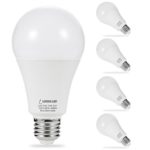 LOHAS 150-200W Equivalent A21 LED Light Bulbs, Soft White 3000K LED Bulb, 2500LM Kitchen Lighting, E26 Medium Base Home Ligting for Living Room, Floor Lamp Lights, Non-Dimmable, Pack of 4