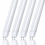 CNSUNWAY LIGHTING 4FT T8 LED Light Tube, 22 Watts, 6000K, 2400 Lumens, Dual-End Powered, Ballast Bypass, Frosted Cover, T8 T10 T12 Fluorescent Light Bulbs Replacement – 4 Pack
