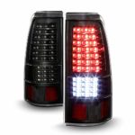 ACANII – For Black 1999-2006 GMC Sierra 1999-2002 Chevy Silverado Full LED Tail Lights Lamps