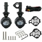Pair of Spot LED Motor Fog Light Driving Lamp Kit with Protect Guards Wiring Harness Compatible with BMW K1600 R1200GS