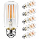LED Light Bulbs, Emotionlite E26 Dimmable Vintage Edison Tubular Bulb, 40W Equivalent, Warm White, 4W 2700K, 350LM, Medium Base, UL Listed, 6 Pack