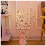 Naiflowers Willow Branch Lamp, Warm LED Floral Lights 20 Bulbs 30 Inches Battery Powered Decorative Light for Home Wedding Birthday Party Garden Festival Indoor Outdoor Decor (Silver)