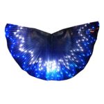 LED Isis Wings Glow Light Up Belly Dance Costumes with Sticks Performance Clothing Carnival Halloween Blue+White