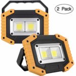 UNIKOO Rechargeable Work Light COB 30W 1500LM, Waterproof LED Portable Flood Light for Outdoor Camping Hiking Emergency Car Repairing Fishing (18650 Battery Included)