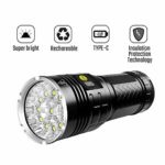 Semlos 10000 Lumen Flashlight, Super Bright Led Flashlight, Rechargeable Type-C 12xLEDs 4 Modes Torch with Insulation Protection Technology&Battery Indicator