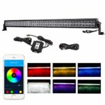 40 Inch LED Light Bar, Wayup 5D 240W CREE RGB Multi Color Work Light Chasing Color Changing Spot Flood Combo Light Bar with Wiring Harness Bluetooth Strobe Driving Light for Off Road Truck Jeep