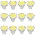 Jenyolon MR11 GU4 LED Bulb Light Lights Super White 3W, DC/AC 12V, 30W Halogen Bulb Equivalent, 400 Lumens, 6000K, 120° Beam Angle, Kit, Landscape Bulb, LED Replacement,12 Pack …