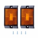 CZC AUTO 2PCS LED Amber Side Marker Lights, Sealed Submersible LED Clearance Reflector Lamps kit, Waterproof Trailer Running Lights Replacement for 12V Boat Trailer Truck Marine RV, Copper Wire