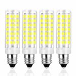 Yuiip E11 LED Light Bulb Dimmable 6W 40W 50W 60W Halogen Bulbs Replacement JD T4 e11 Mini Candelabra Base Daylight White 6000K 88 x 2835SMD Lamps 110V 120V for Chandeliers Ceiling Fan Light, Pack of 4