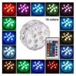 Pool Floating Lights 2 Packs, Floating RGB LED Bulb Submersible Underwater LED Light+Remote Control,Pond Decor,16 Lights Color-Changing – 4 Light Modes for Wedding Outdoor Decor (Clear)