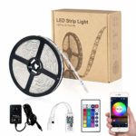 WiFi 16.4ft 150LEDs IP65 Waterproof RGB SMD 5050 Strip Light with 12V Power Supply and Remote Controller, Compatible with Alexa Google Home and Siri Shortcut