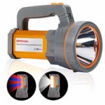 Super Bright Rechargeable Handheld LED Spotlight Flashlight High Lumens Powered CREE Searchlight Large Battery 10000 mah Long Lasting Torch, Side Floodlight Camping Lantern Work Light USB Charge Phone