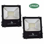 GLORIOUS-LITE 2 Pack 100W LED Flood Light, Outdoor Work Lights, 6500K Daylight White, 8000lm, 120V, IP66 Waterproof Outdoor Floodlight for Garage, Garden, Lawn and Yard