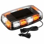 YITAMOTOR Upgrade Amber White Strobe Lights – High Intensity Law Enforcement Emergency Hazard Warning LED Mini Bar Strobe Light with Magnetic Base for 12V-24V Snow Plow, Trucks, Construction Vehicles