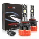MOSTPLUS 8000 Lumens 80W-9012 All-in-One LED-TX1860 Chip Really Focused Headlight Bulbs Super Mini Conversion Kit Xenon White Three Years Warranty