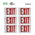 Ainfox 6 Pack LED Exit Sign Emergency Wall Light, Back -up Letter Cover (red/6pack)